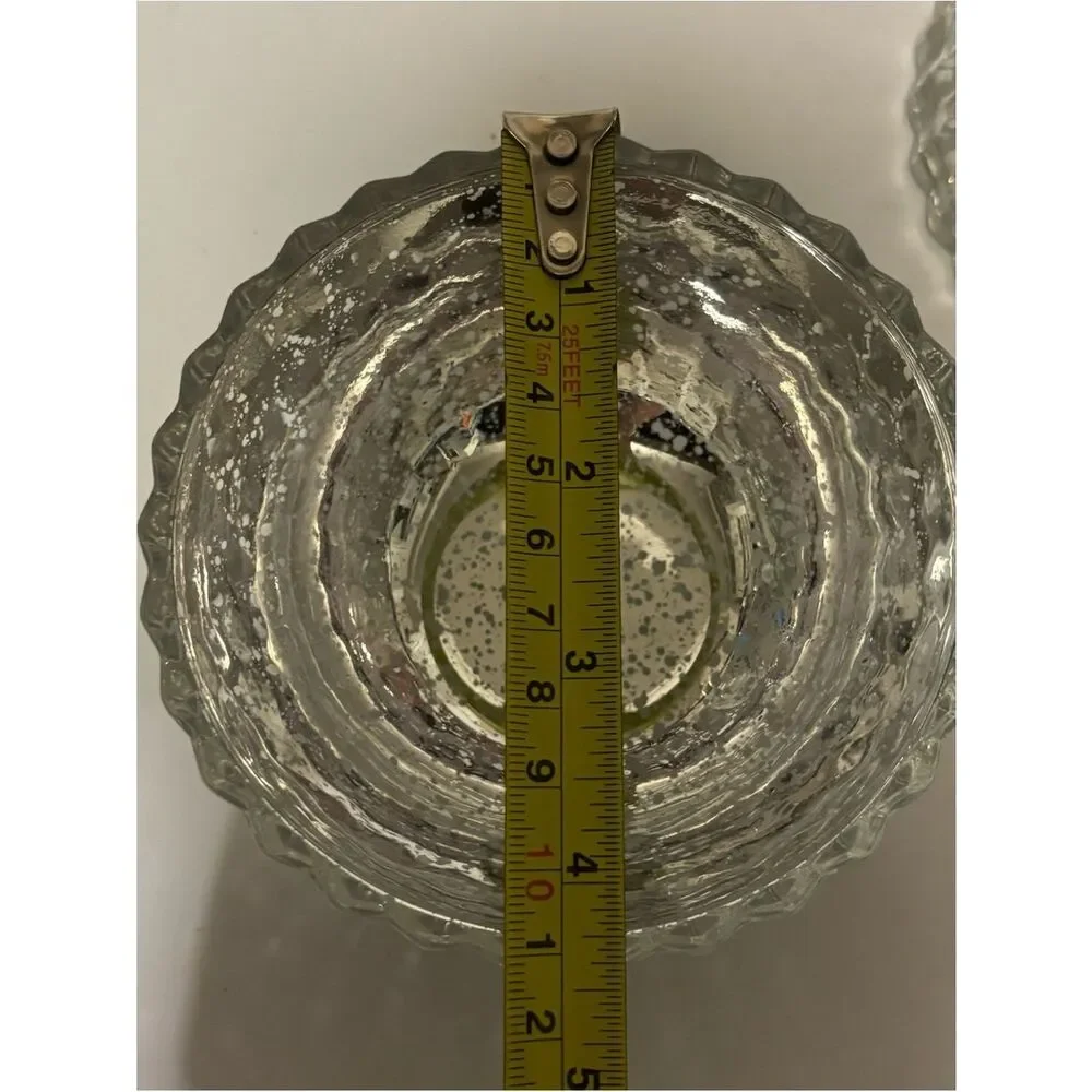 Vintage Pottery Barn Glass Mercury Jewelry Bowl ~ Excellent